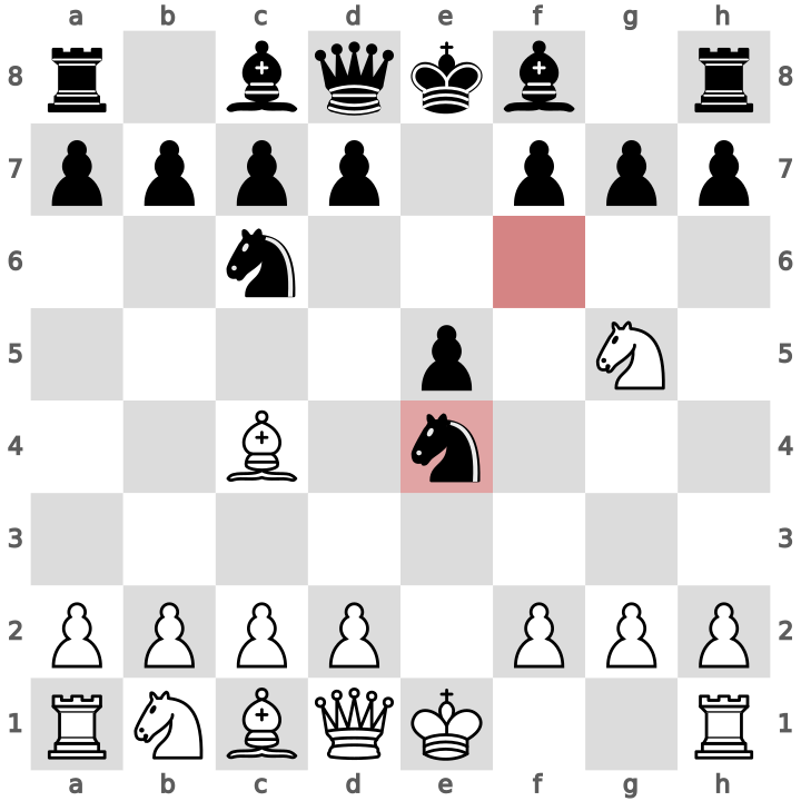 Rather than defending the f7 square, our opponent gambits the pawn by capturing our pawn on e4.