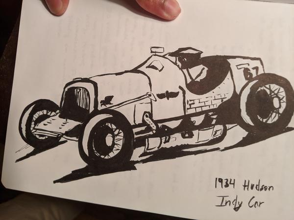 Drawing of an Indy race car
