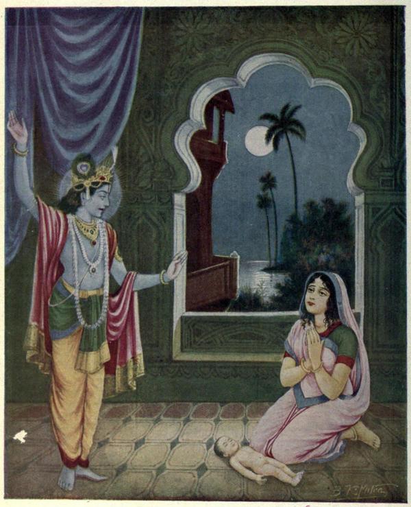 Krishna revives Uttara's stillborn child, Parikshit